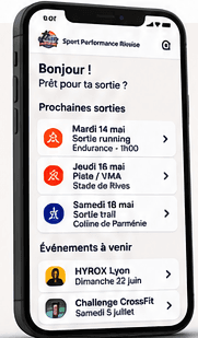Aperçu de l'application Sport Performance Rivoise